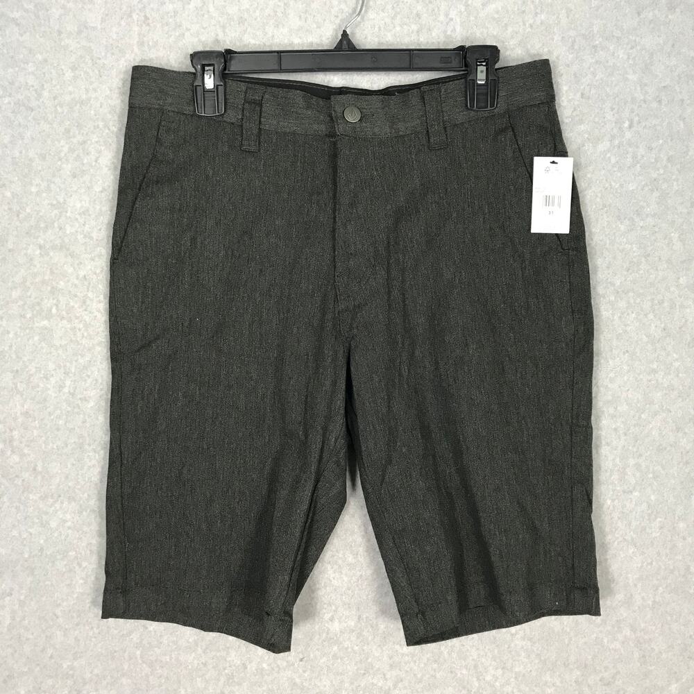 Volcom Shorts‎ Mens Size 31 Charcol Gray Heather Chino Vmonty Pockets Stretch
